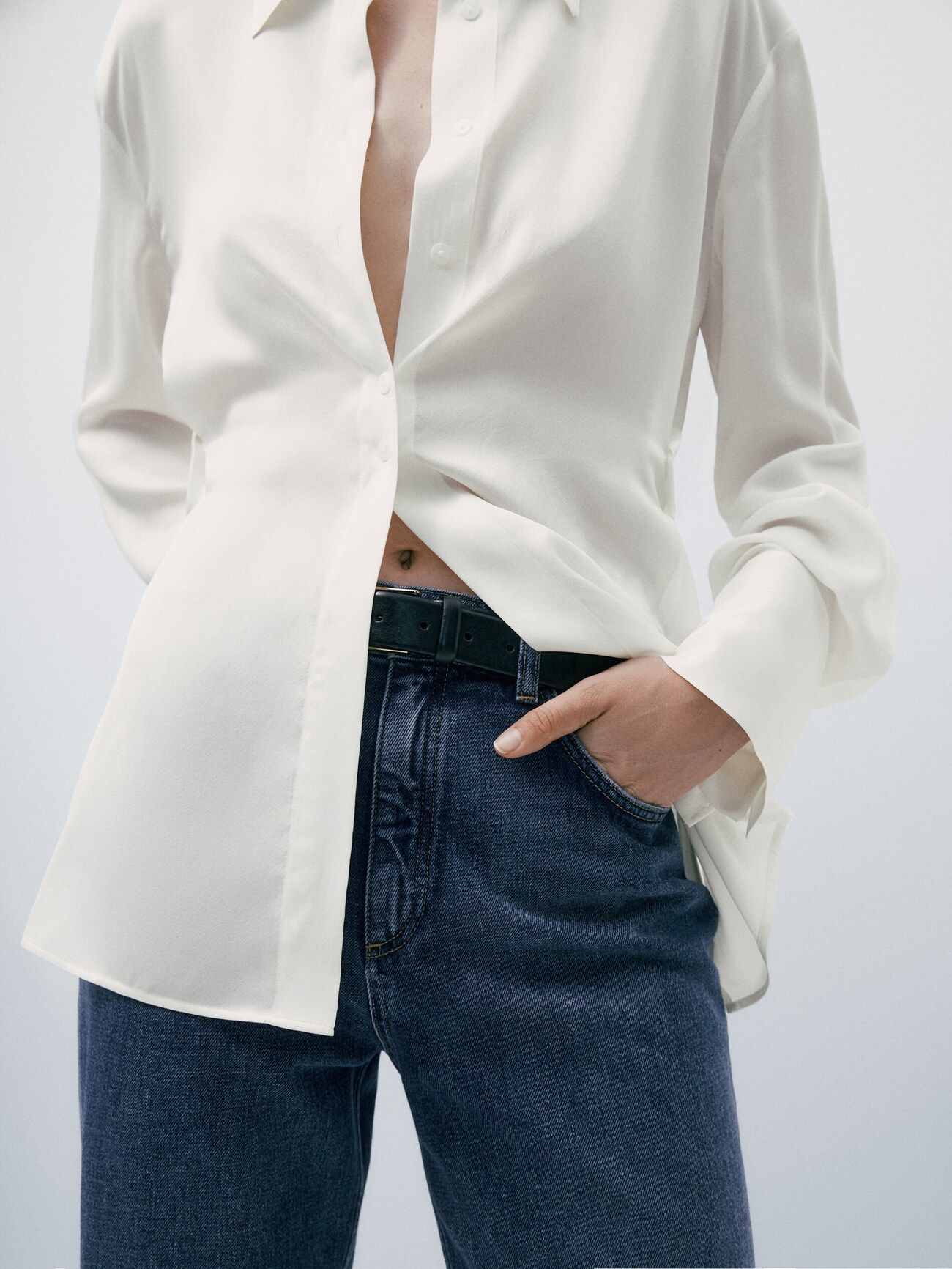 Silk shirt with vents | Massimo Dutti (US)