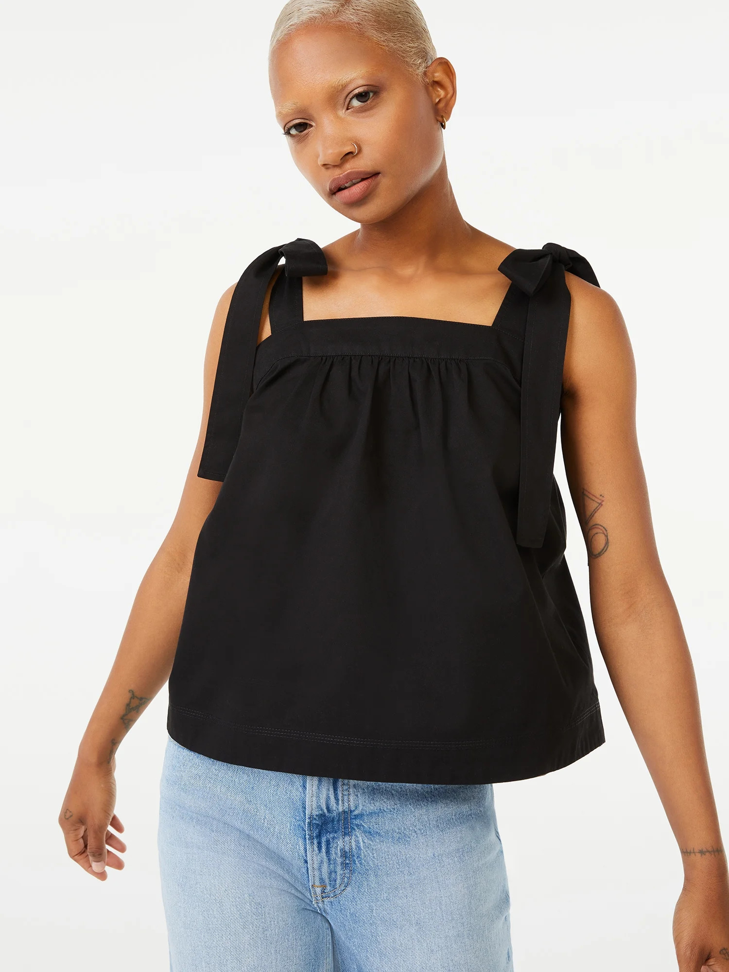 Free Assembly Women's Tie Shoulder Tank Top | Walmart (US)