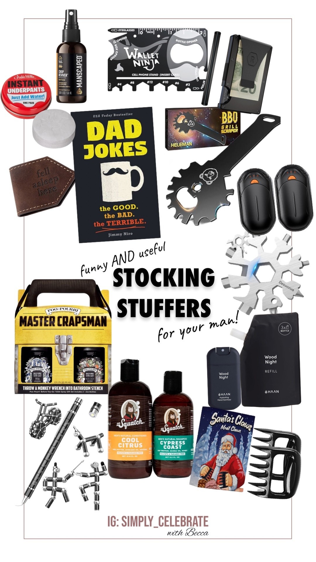 Funny and useful STOCKING STUFFERS for your man! 🤩 sometimes these can be so hard to shop for, so I did all the hunting for you 🦌 plus see all my stuffers for kids in my other posts! 🩷Becca 


#LTKGiftGuide #LTKMens #LTKHoliday