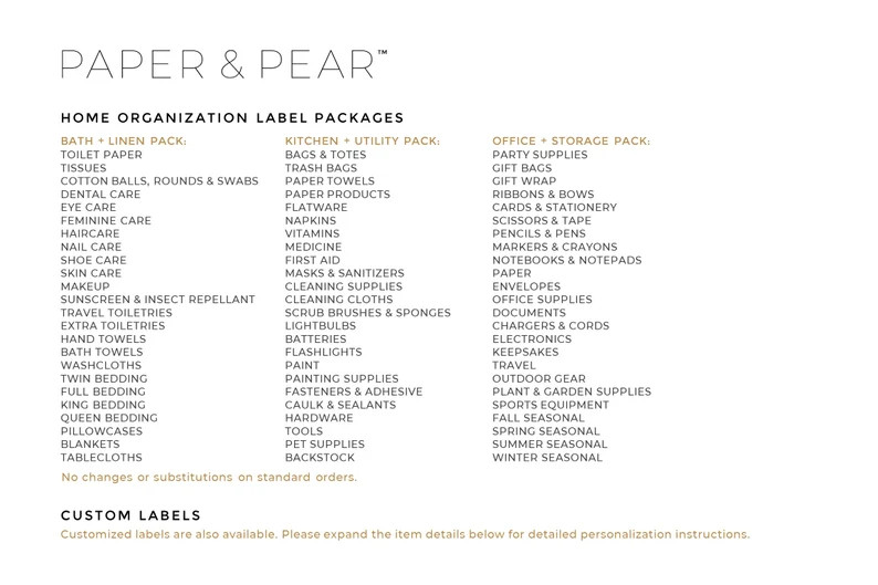 Minimalist Home Organization Labels for Bath Linen Closets - Etsy | Etsy (US)