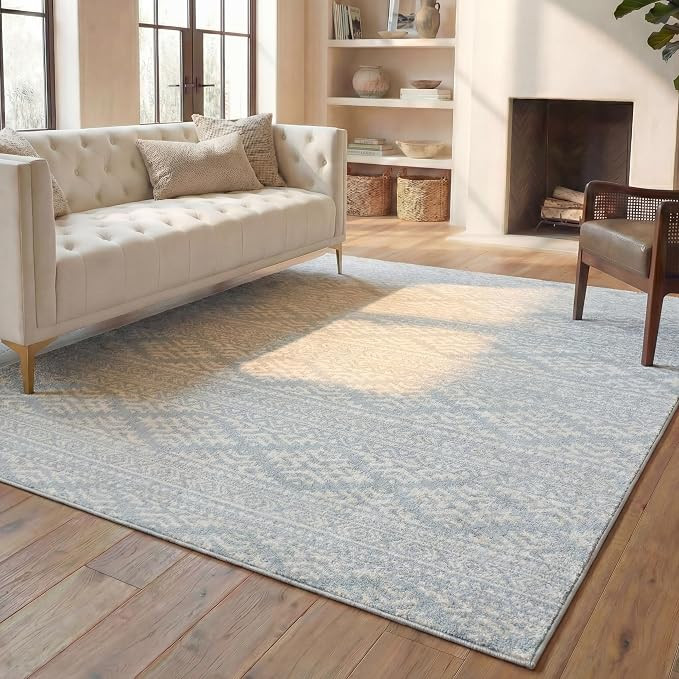 SAFAVIEH Area Rug 8x10 - Tulum Collection - Large - Light Grey & Ivory, Moroccan Boho Tribal Desi... | Amazon (US)