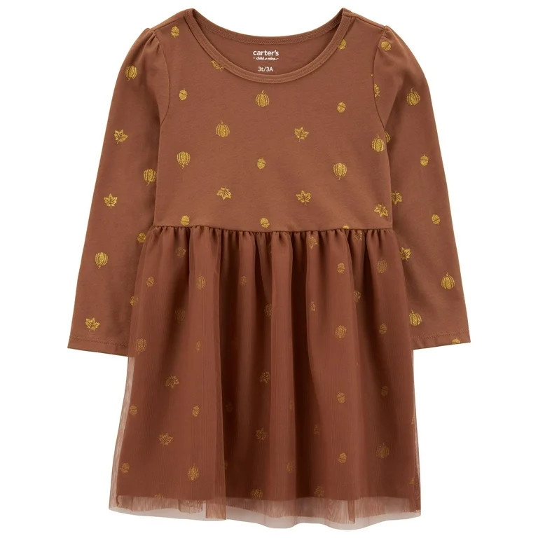 Carter's Child of Mine Toddler Girl Thanksgiving Dress, Sizes 12M-5T | Walmart (US)