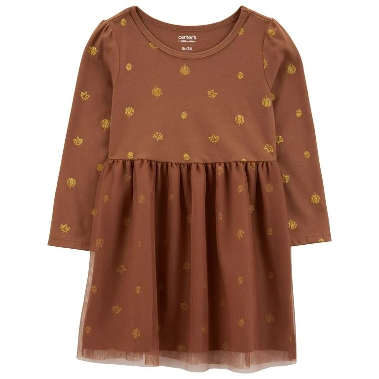 Carter's Child of Mine Toddler Girl Thanksgiving Dress, Sizes 12M-5T - Walmart.com | Walmart (US)