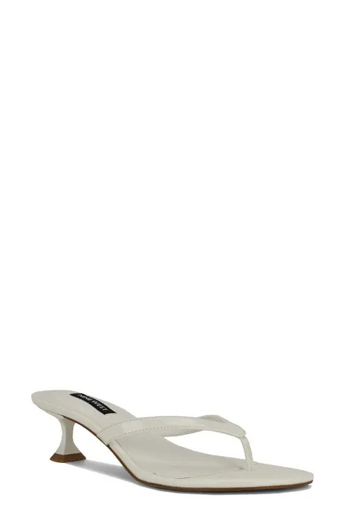 Nine West Cruise Kitten Heel Flip Flop in White at Nordstrom, Size 10 | Nordstrom