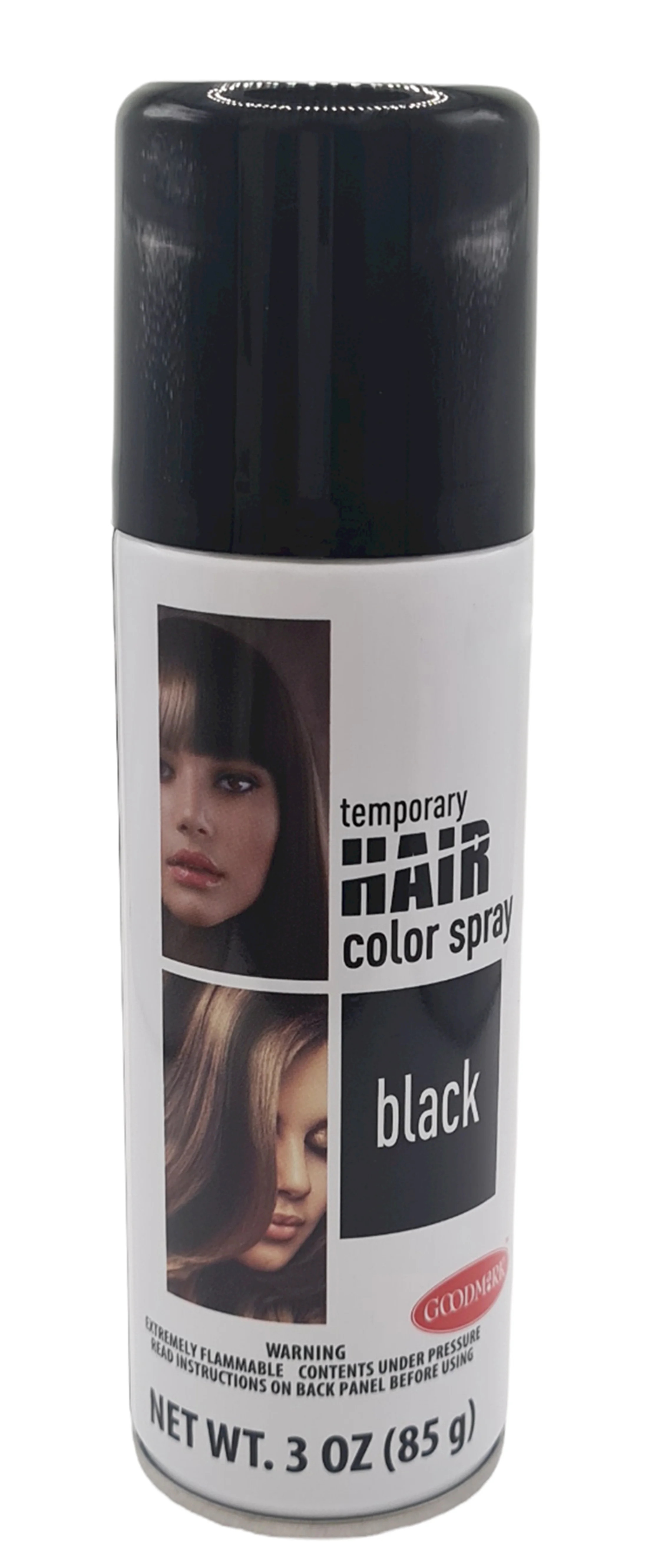 Net Wt. 3oz (85g), Temporary Hair Color Spray, Black,Unisex Adult Halloween Makeup, Goodmark | Walmart (US)