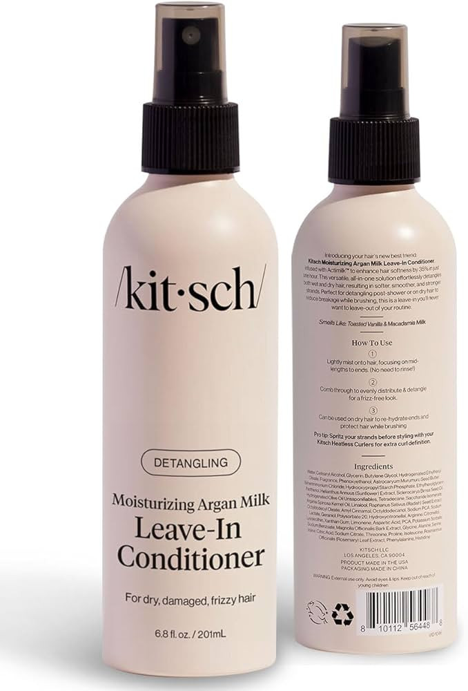 Kitsch Argan Milk Leave-In Conditioner - Hydrating & Nourishing Hair Treatment, Sulfate-Free Friz... | Amazon (US)