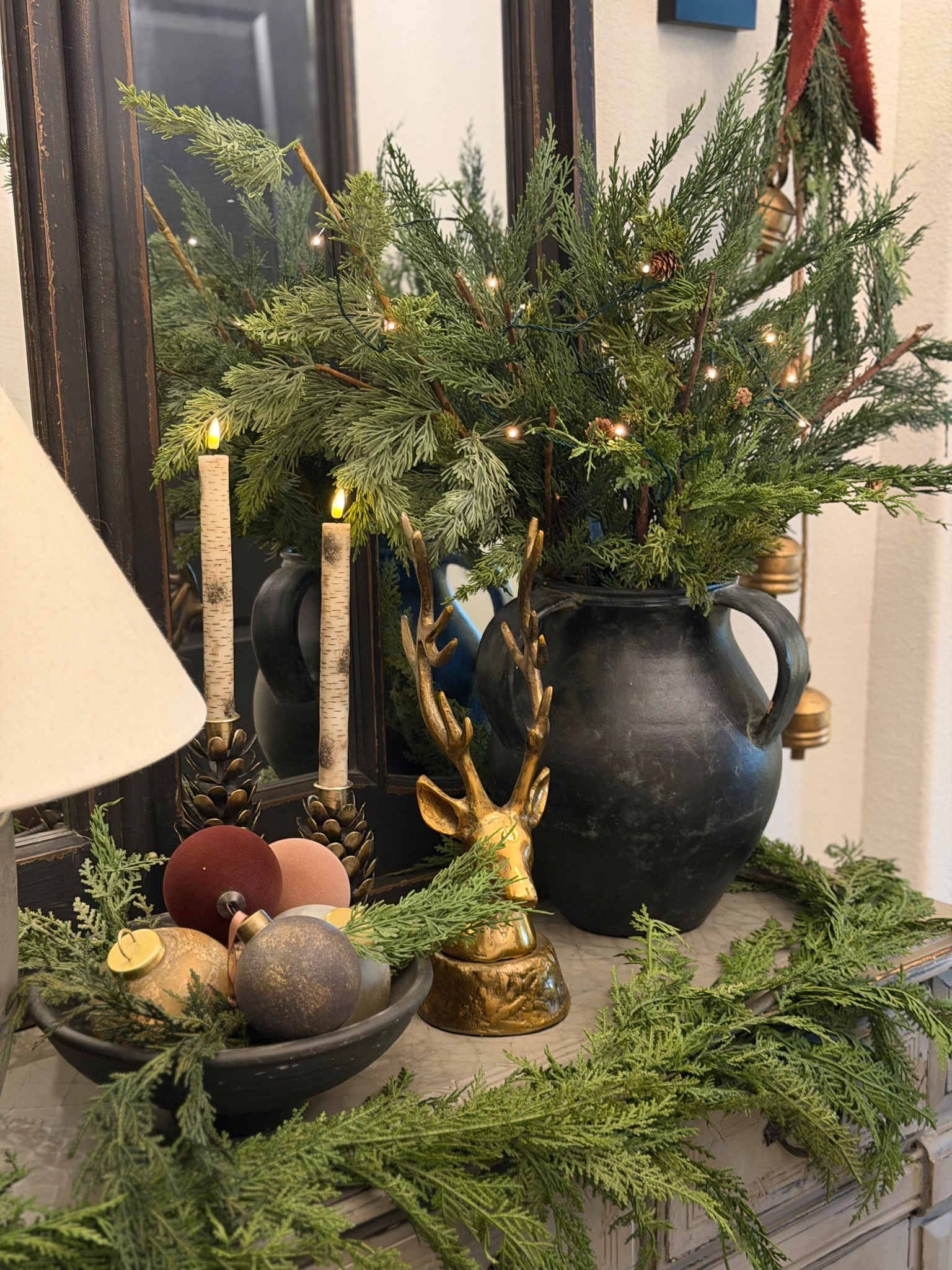 Simple Christmas entryway console
Styling … Christmas garlands, Christmas candles, Christmas ornaments , holiday decor Christmas stems 

#LTKSeasonal #LTKHome #LTKHoliday