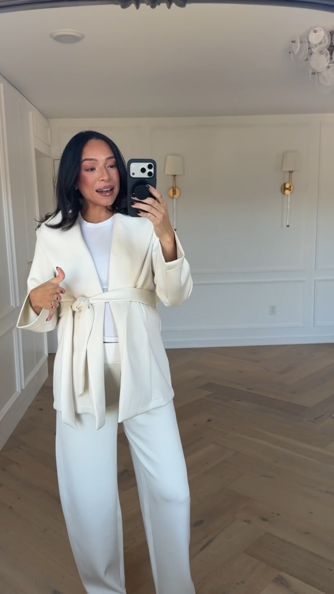 Comfy Winter Outfit 🤍 Extra 30% OFF this wrap cardigan! Wearing size M cardigan and size M Tall barrel leg pants - this material is so comfortable, lightweight and buttery soft! 

Loungewear 
Winter outfit 
Winter fashion 
Airport outfit 
Travel outfit
Nursing friendly outfit 

#LTKSeasonal #LTKBump #LTKFindsUnder100