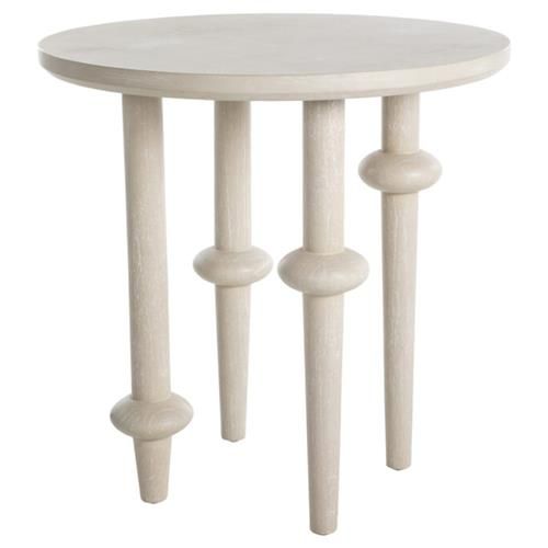 Gabby Aba French Country Beige Wood Round Side Table | Kathy Kuo Home