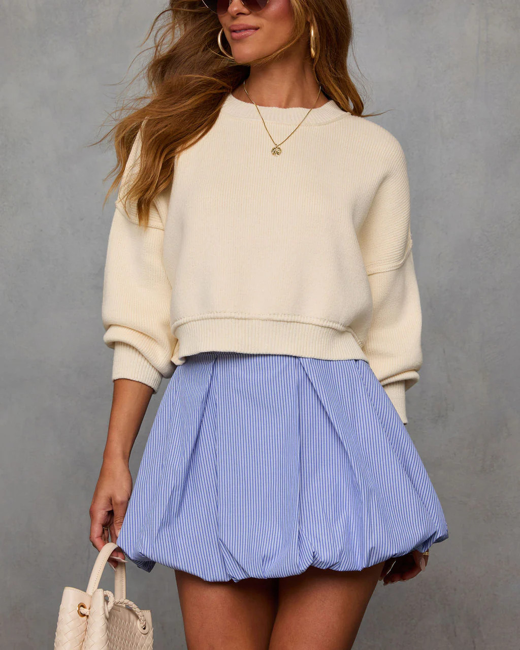 Olivia Pleated Pinstripe Mini Skirt | VICI