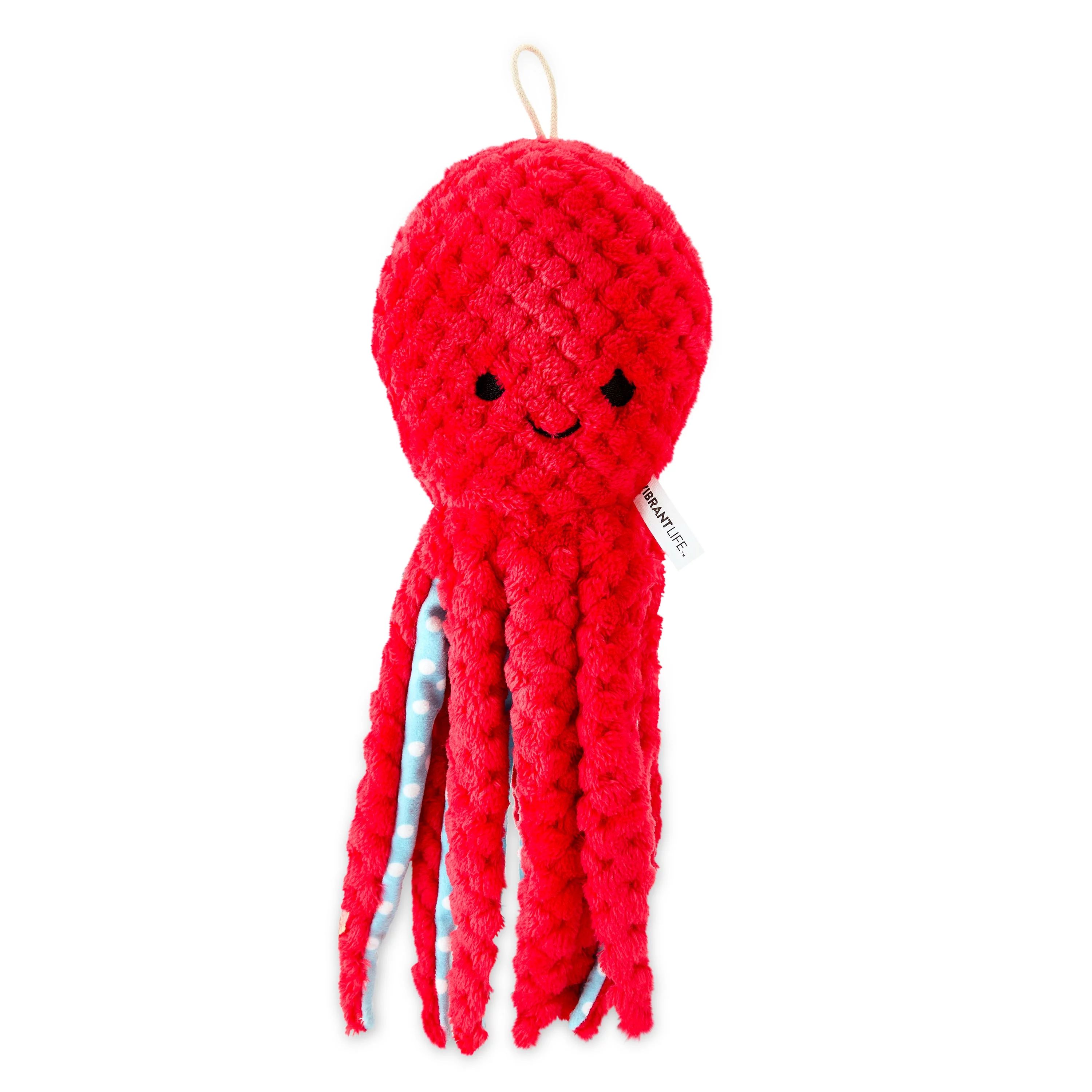 Vibrant Life Plush Dog Toys, Red Octopus, Medium Size 12-inch | Walmart (US)
