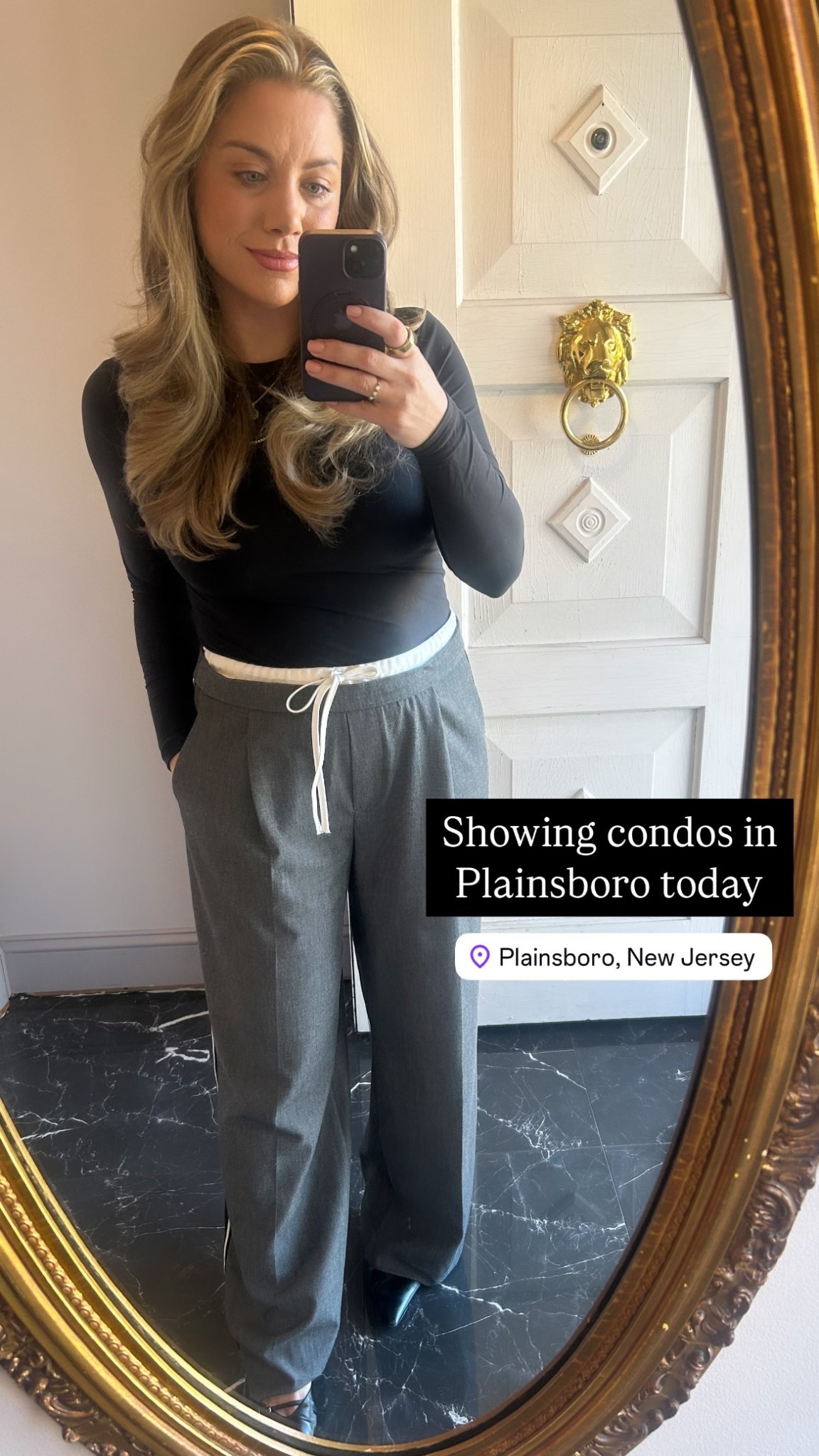 Showing condos in Plainsboro today - yesterdays hair salvaged overnight by the scrunchie I linked 