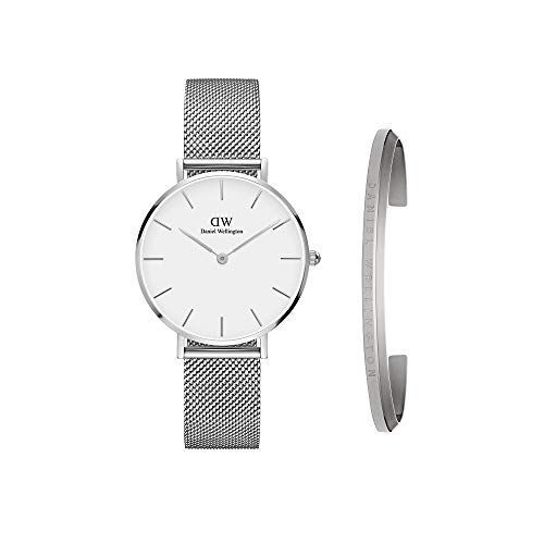 Daniel Wellington Gift Set, Petite Sterling 32mm Watch with Classic Bracelet | Amazon (US)