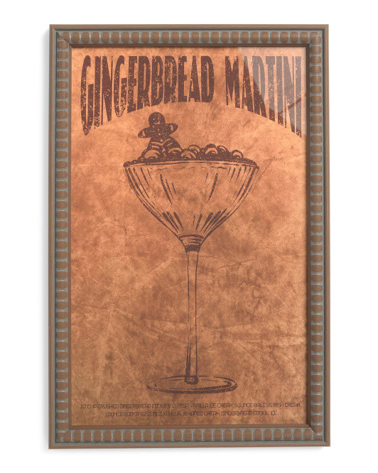 12x18 Gingerbread Martini Wall Art | TJ Maxx