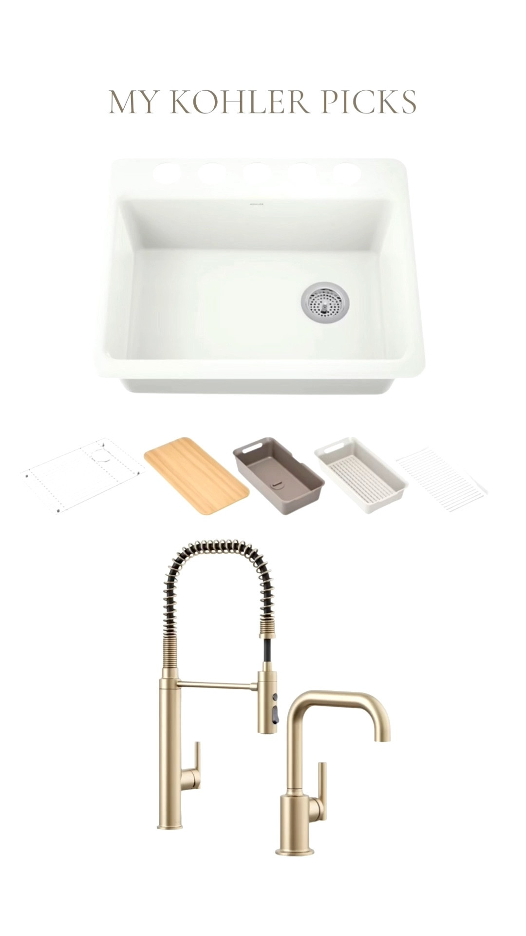 Sink details from my BILs kitchen reno. 

Sink color: dune, Faucets: brushed bronze 