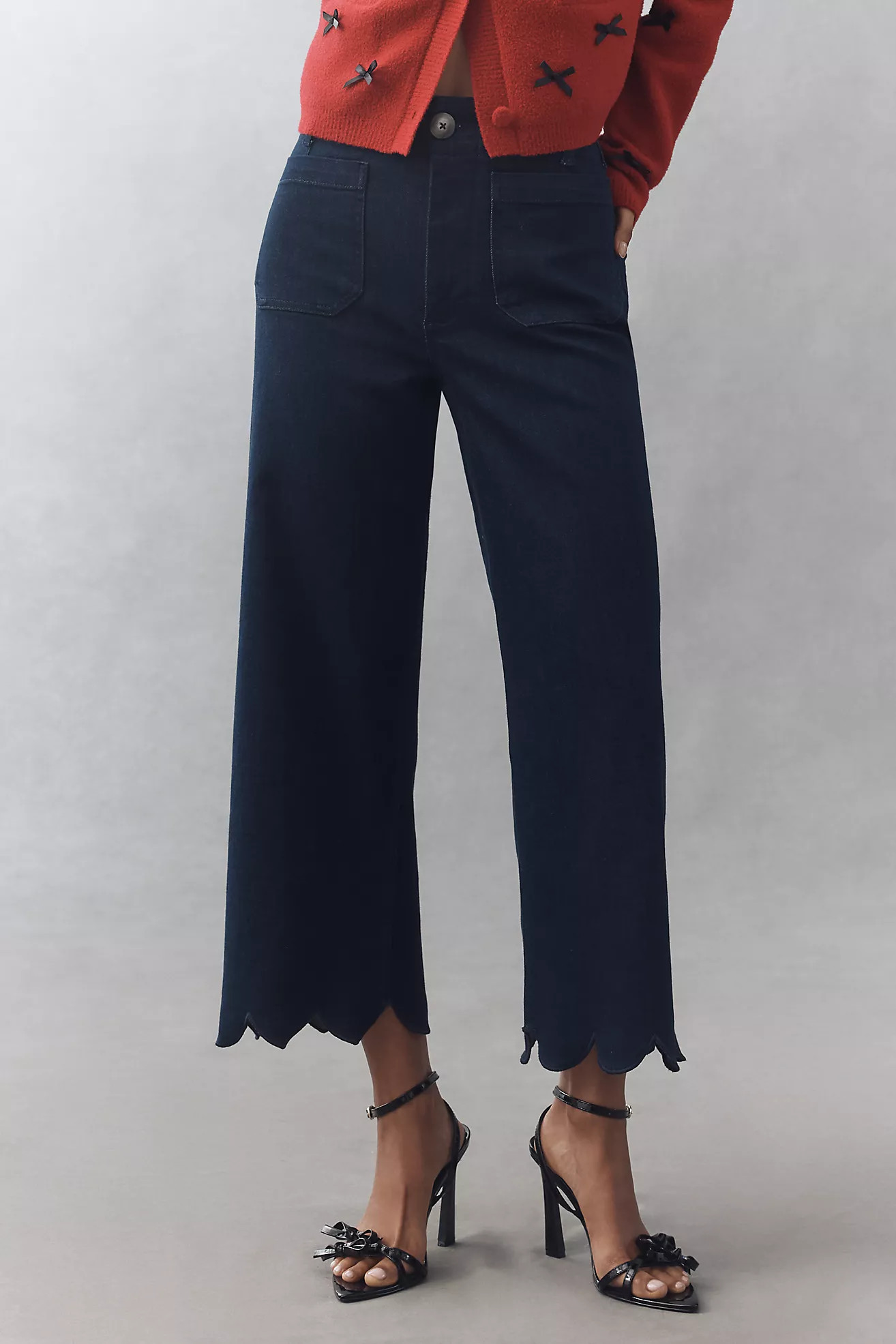 The Colette Scallop-Hem Crop Wide-Leg Jeans by Maeve | Anthropologie (US)