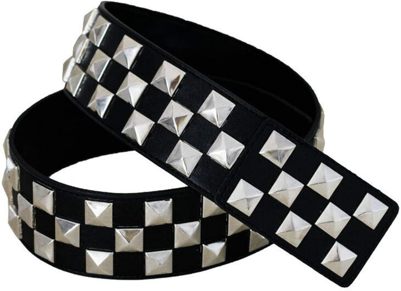 New Black White Casual Waistband Wild Punk Fashion Studded Rivet Belt Band New 39 inch | Amazon (US)