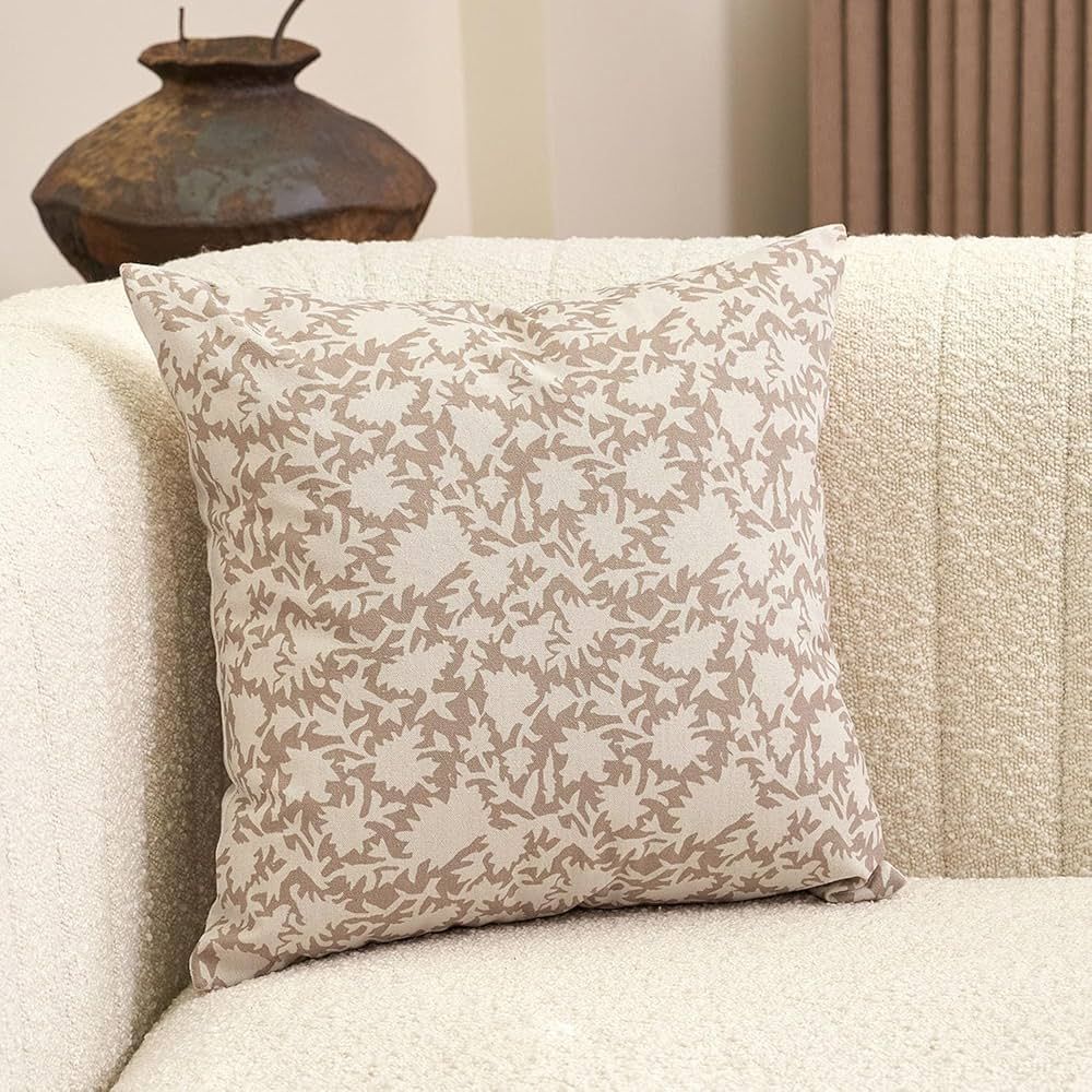 DOMVITUS Floral Pillow Covers, Throw Pillow Covers 20x20, Couch Pillows Decorative Neutral Accent... | Amazon (US)