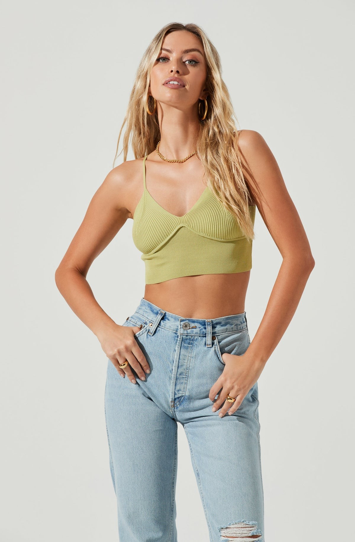 Seneca Ribbed Knit Cropped Bralette | ASTR The Label (US)
