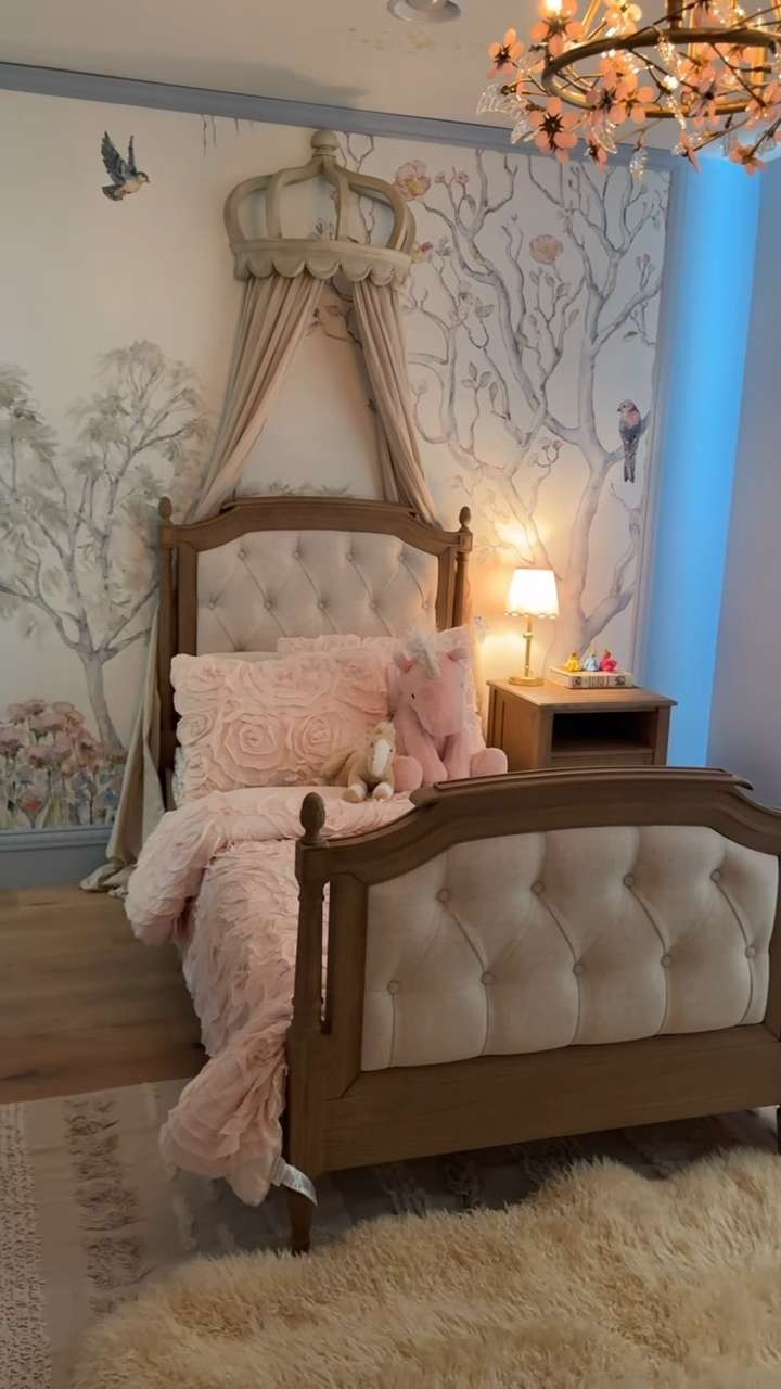 Redid Alessi's room & she is so in love 🤍 Paint color is Behr English Hollyhock 

 

#LTKHome #LTKKids #LTKFamily