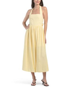 Linen Blend Halter Neck Midi Dress | TJ Maxx