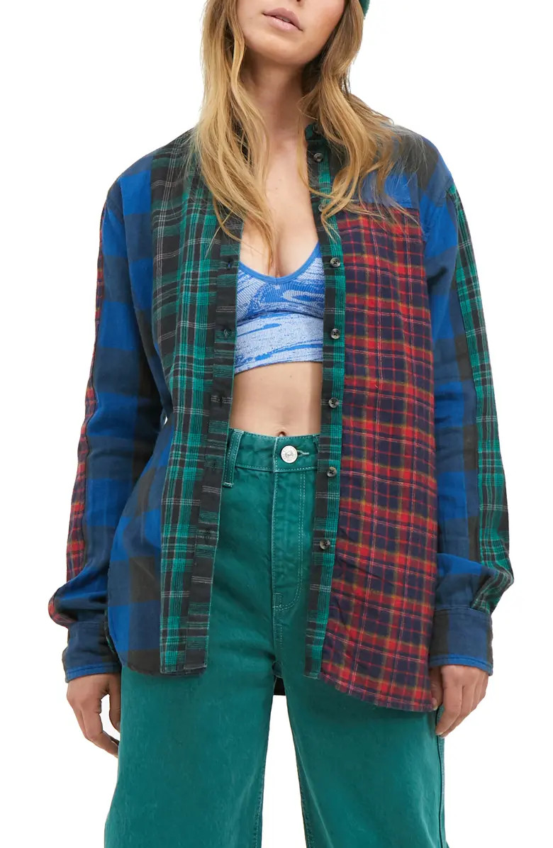 Women's Nicole Splice Check Button-Up Shirt | Nordstrom