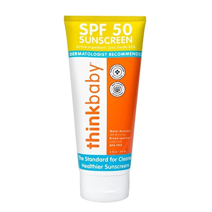 Thinkbaby SPF 50+ Baby Sunscreen – Safe, Natural Sunblock for Babies - Water Resistant Sun Crea... | Amazon (US)