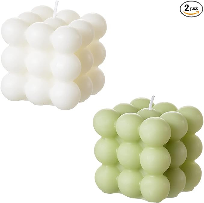 ACITHGL Bubble Candle - Cube Soy Wax Candles, Home Decor Candle, Scented Candle Set 2 Pieces, Hom... | Amazon (US)