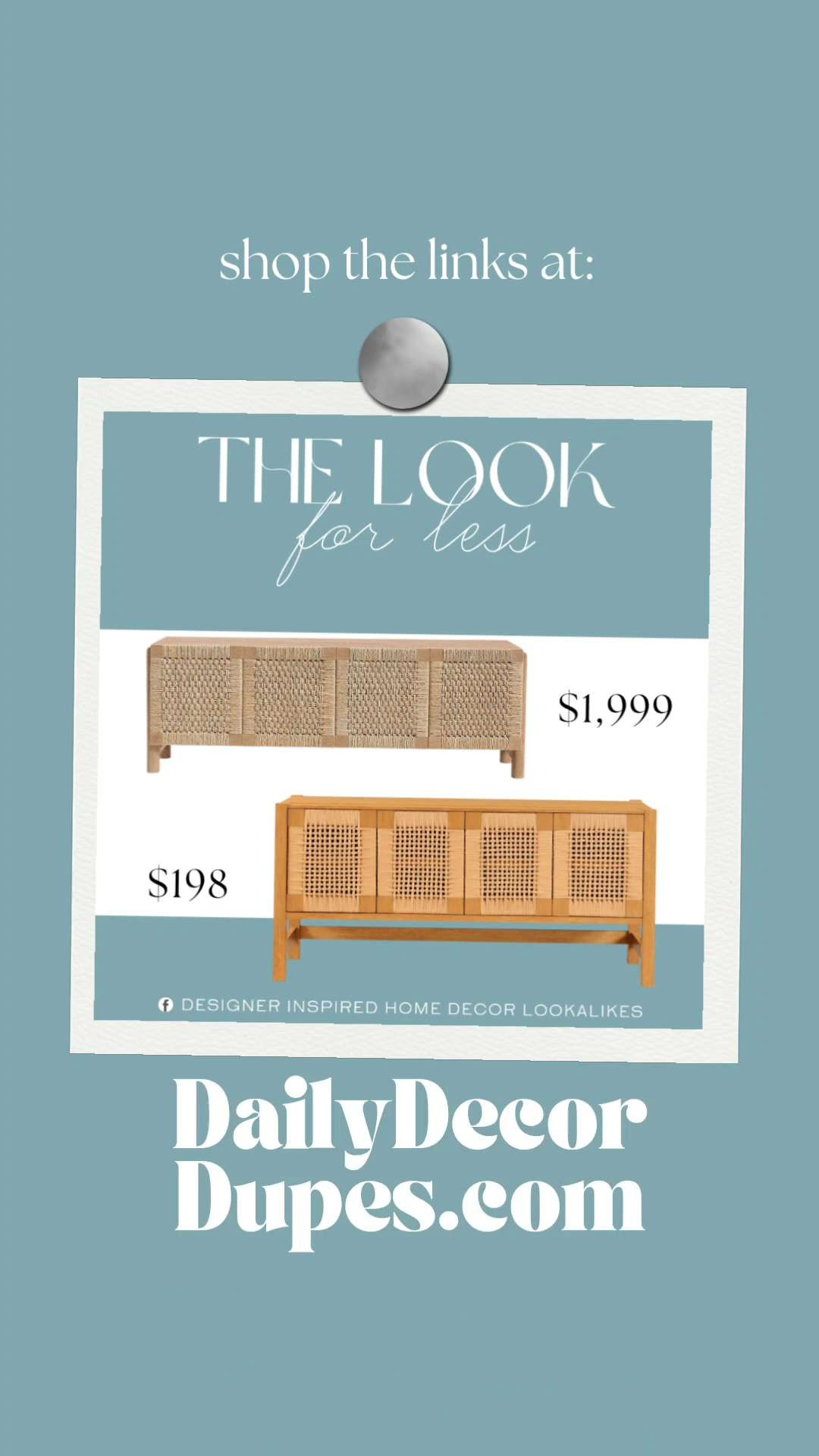 Inspired by Pottery Barn Woven Buffet. Coastal Woven Buffet. Natural Woven Sideboard. Rattan Media Console. Boho Rattan Buffet. Textured Woven Cabinet. Boho Farmhouse TV Console. Woven Front Credenza. Stylish Media Cabinet.

Home more affordable option find copy cat similar look for less budget friendly affordable cheap cheaper beautiful pretty. Clearance sale coupon code discount code promo code luxury lookalike look a like Inspo inspiration inspired by idea ideas Love like these? I share multiple every day in my FB group.
#potterybarninspired #wovenbuffet #rattanfurniture #sideboard #modernfarmhouse #mediaconsole #texturedfurniture #tvstand #canefurniture 

 

#LTKSummerEdit #LTKHome #LTKSaleAlert