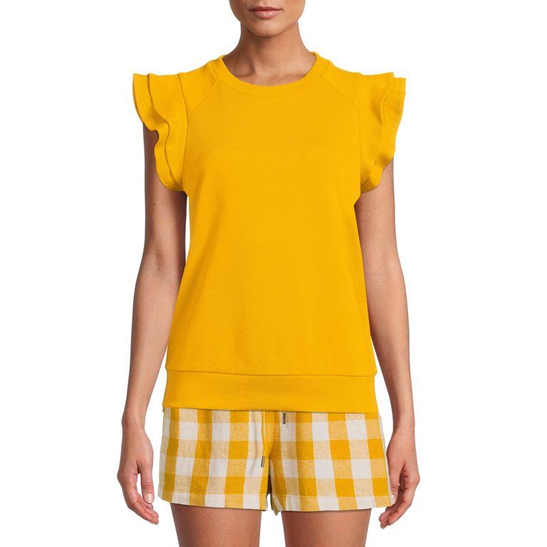 The Get Women's Ruffle Sleeve Sweatshirt - Walmart.com | Walmart (US)