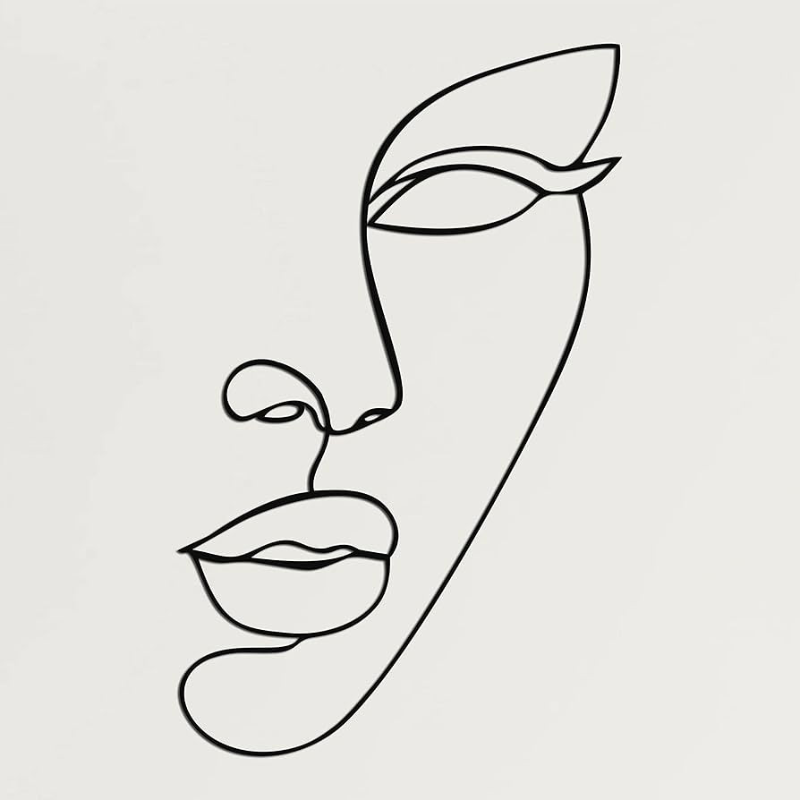 DEKADRON Line Wall Art, Abstract Lip Metal Wall Art, Minimalist Art, Geometric Metal Wall Decorat... | Amazon (US)