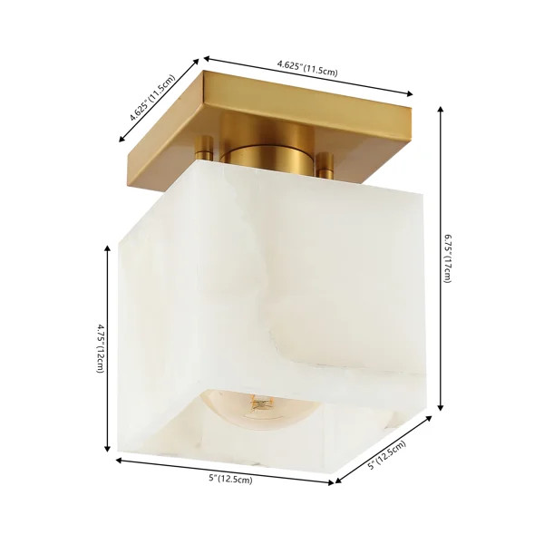 Dereham Alabaster Semi Flush Mount | Wayfair North America