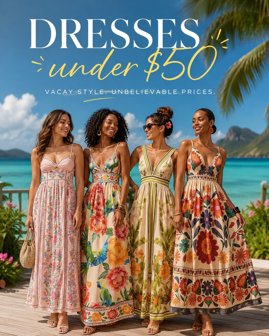 Vacation-ready dresses that look straight out of a luxury resort boutique... but they're all under $50 on Amazon.
From tropical florals to romantic botanical prints, these flowy maxi dresses are giving European summer, island getaway, and beach vacation energy without the designer price tag.
✨ Perfect for:
• Beach vacations
• Resort dinners
• Summer weddings
• Brunch with the girls
• Tropical getaways

amazon dresses under $50, vacation dresses, resort wear, tropical dresses, beach vacation outfits, summer maxi dresses, floral maxi dress, boho dress, affordable fashion finds, amazon fashion, vacation style, tropical vacation outfits, resort chic, cruise outfits, destination wedding guest dress, european summer outfits, island vacation style, floral dresses, summer wardrobe, vacation capsule wardrobe, beachwear fashion, amazon fashion finds, affordable vacation style, maxi dress outfit, tropical print dress, bohemian maxi dress, vacation outfit ideas, summer fashion trends, budget fashion finds, dresses that look expensive

#LTKSaleAlert #LTKootd #LTKmomlife
