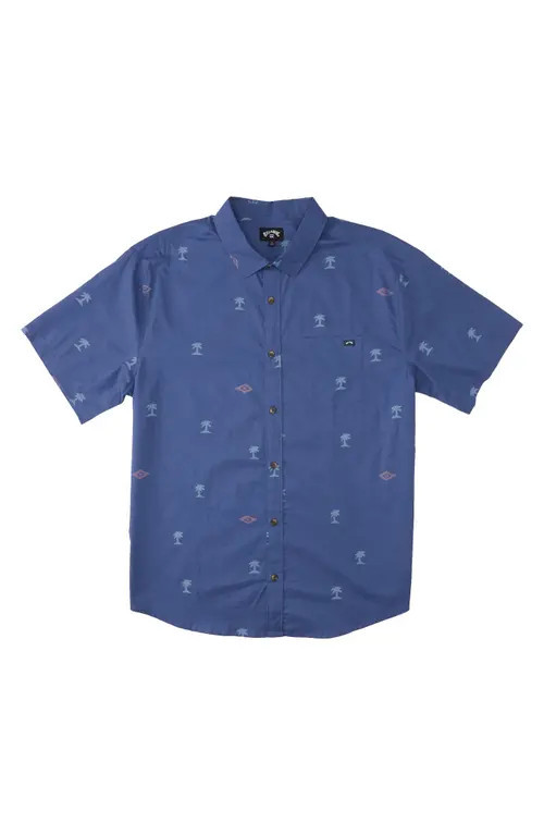 Billabong Kids' Sundays Cotton Blend Button-Up Shirt in Dusty Blue at Nordstrom, Size Xl | Nordstrom