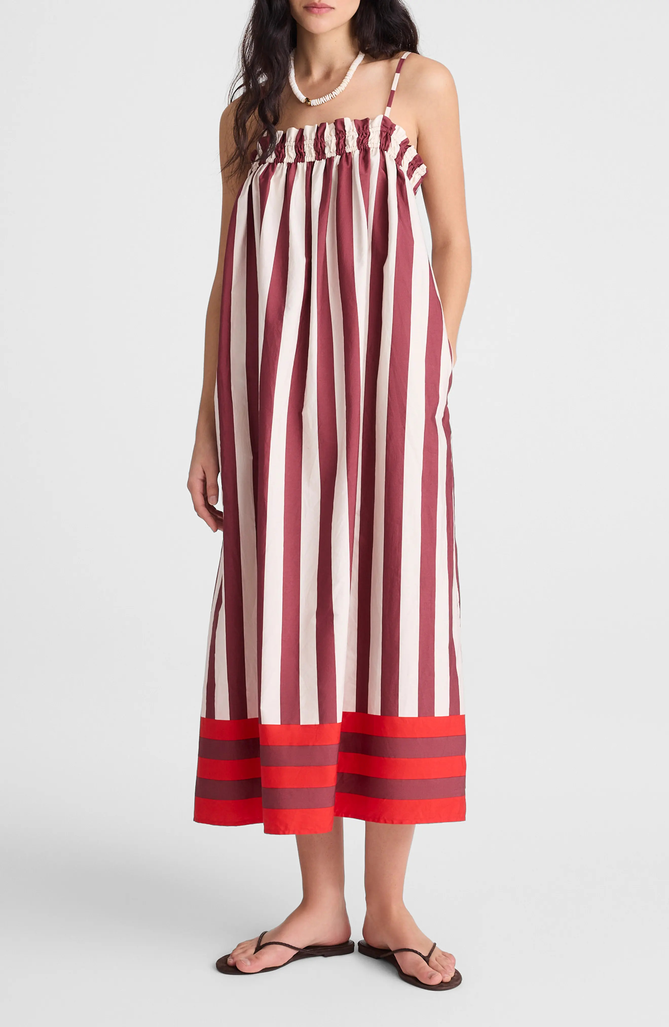 Stripe Ruffle A-Line Maxi Dress (Women) | Nordstrom | Nordstrom