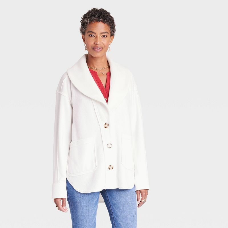 Women's Fleece Shawl Collar Jacket - Knox Rose™ | Target