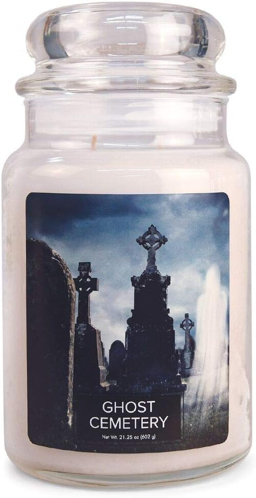 Village Candle Ghost Cemetery Large Glass Apothecary Jar, Scented Candle, 21.25 oz., White | Amazon (US)