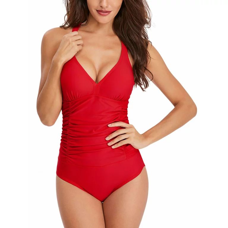 Beeachgirl One Piece Swimsuit Sexy Floral Conservative Swimwear for Women - Walmart.com | Walmart (US)