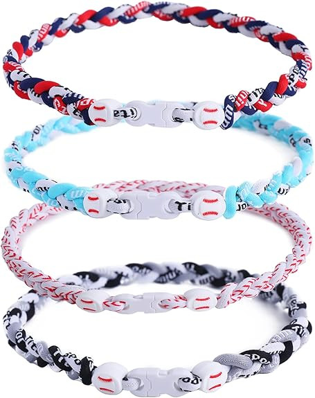 4 Pieces Baseball Necklaces for Boys,Three Braided Rope Tornado Sports Titanium Necklaces,Christm... | Amazon (US)