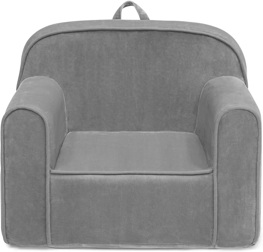 Delta Children Cozee Chair for Kids for Ages 18 Months and Up, Grey Mink Velvet | Amazon (US)