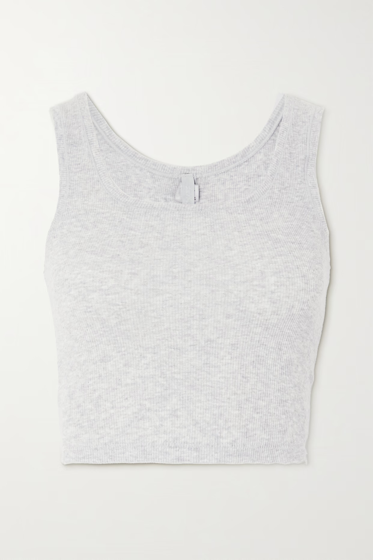SKIMS - Ribbed Cotton-blend Jersey Tank - Light Heather Grey | NET-A-PORTER (US)