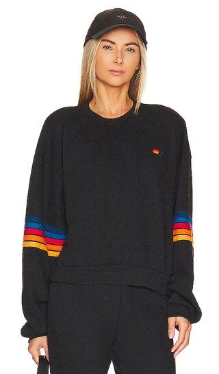 Rainbow Stitch Sweatshirt in Black | Revolve Clothing (Global)