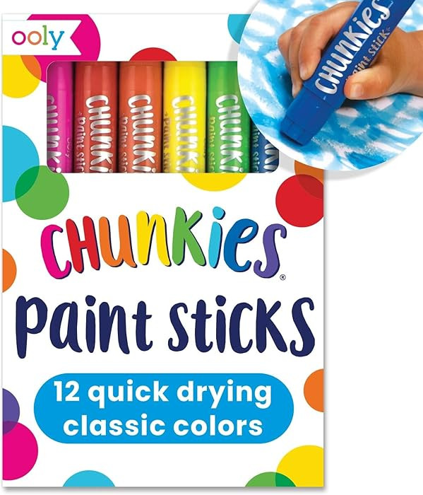 Ooly Chunkies 12 Mess Free Paint Sticks For Kids, Tempera Paint Sticks Kid Safe Colors, No Mess Q... | Amazon (US)