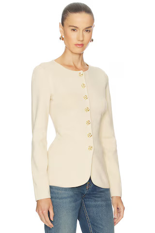 L'Academie by Marianna Bronte Button Cardigan in Beige from Revolve.com | Revolve Clothing (Global)