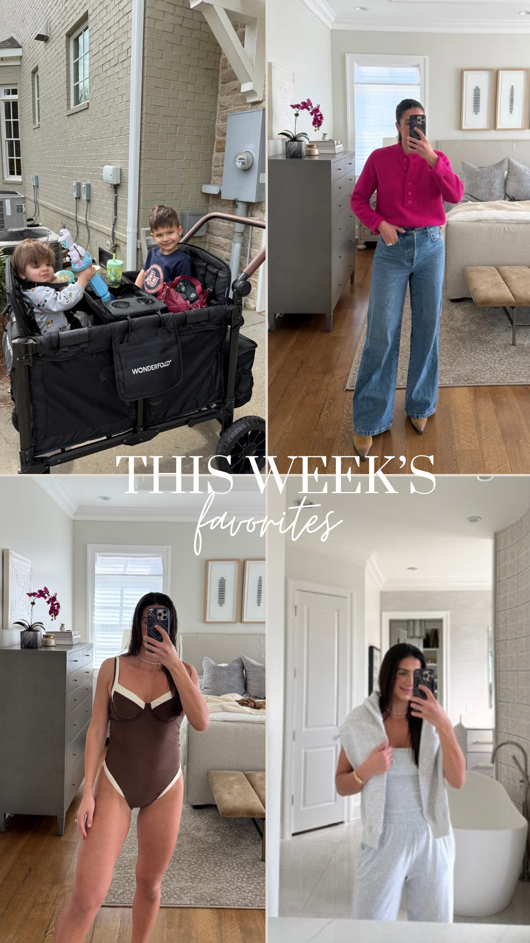 This weeks favs!!

abercrombie sale happening now! bogo 50% off!!

tts: m, tall in swimsuits & lounge pants

stroller wagon, swimsuits, weather change outfit, transitional outfit, loungewear outfit, seasonal, boy mom, grace white 

 #LTKootd #LTKmomlife #LTKKids