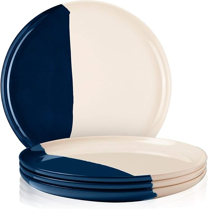 Melamine Dinner Plates Set of 4, Break and Chip-Resistant, Durable and Kid-Friendly Dinnerware Se... | Amazon (US)