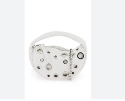 BY FAR Baby Cush 100% cowhide leather eyelets mini shoulder bag + Dust bag WHITE | eBay | eBay US