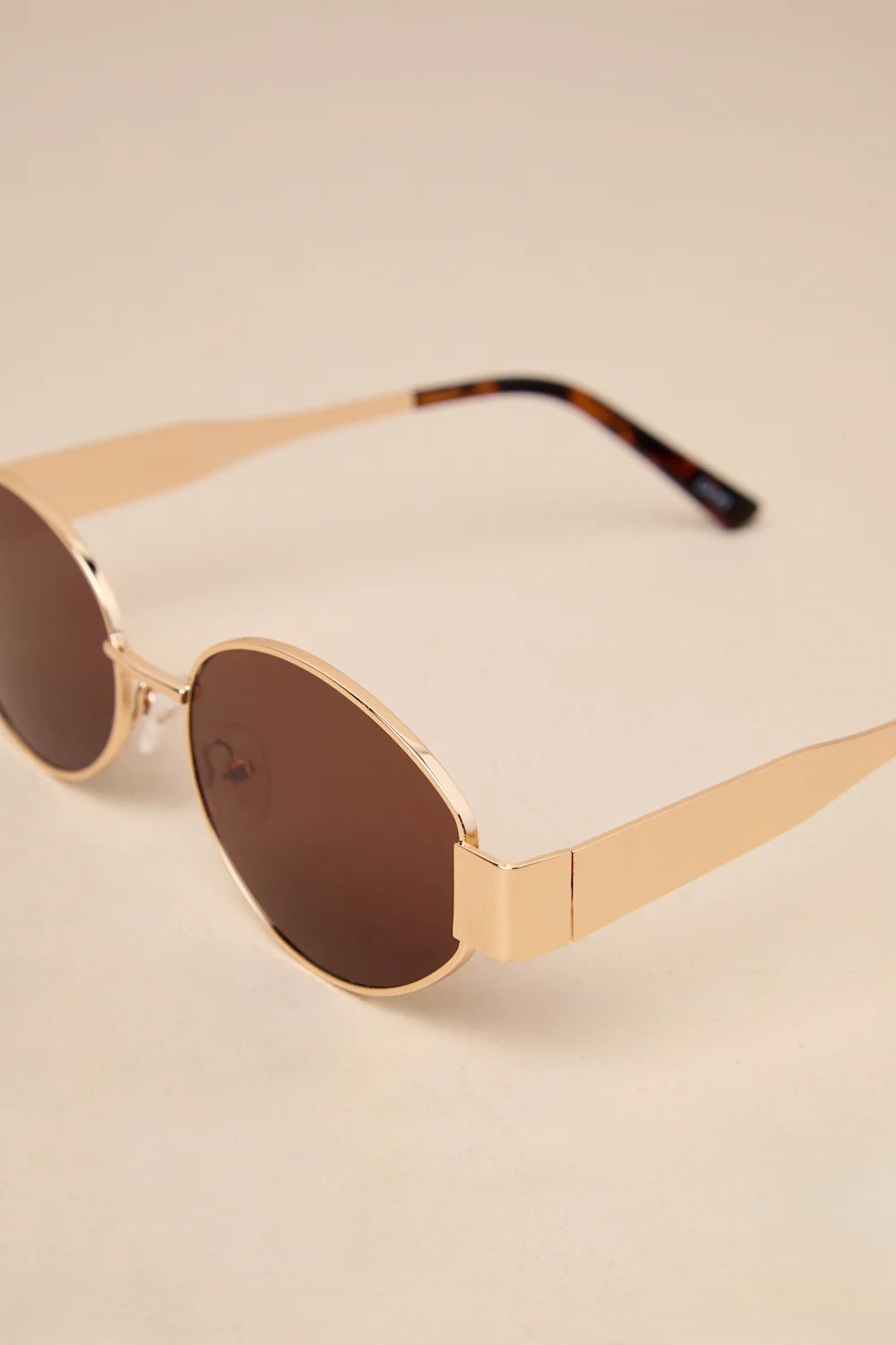 Trendsetting Take Gold and Brown Oval Sunglasses | Lulus