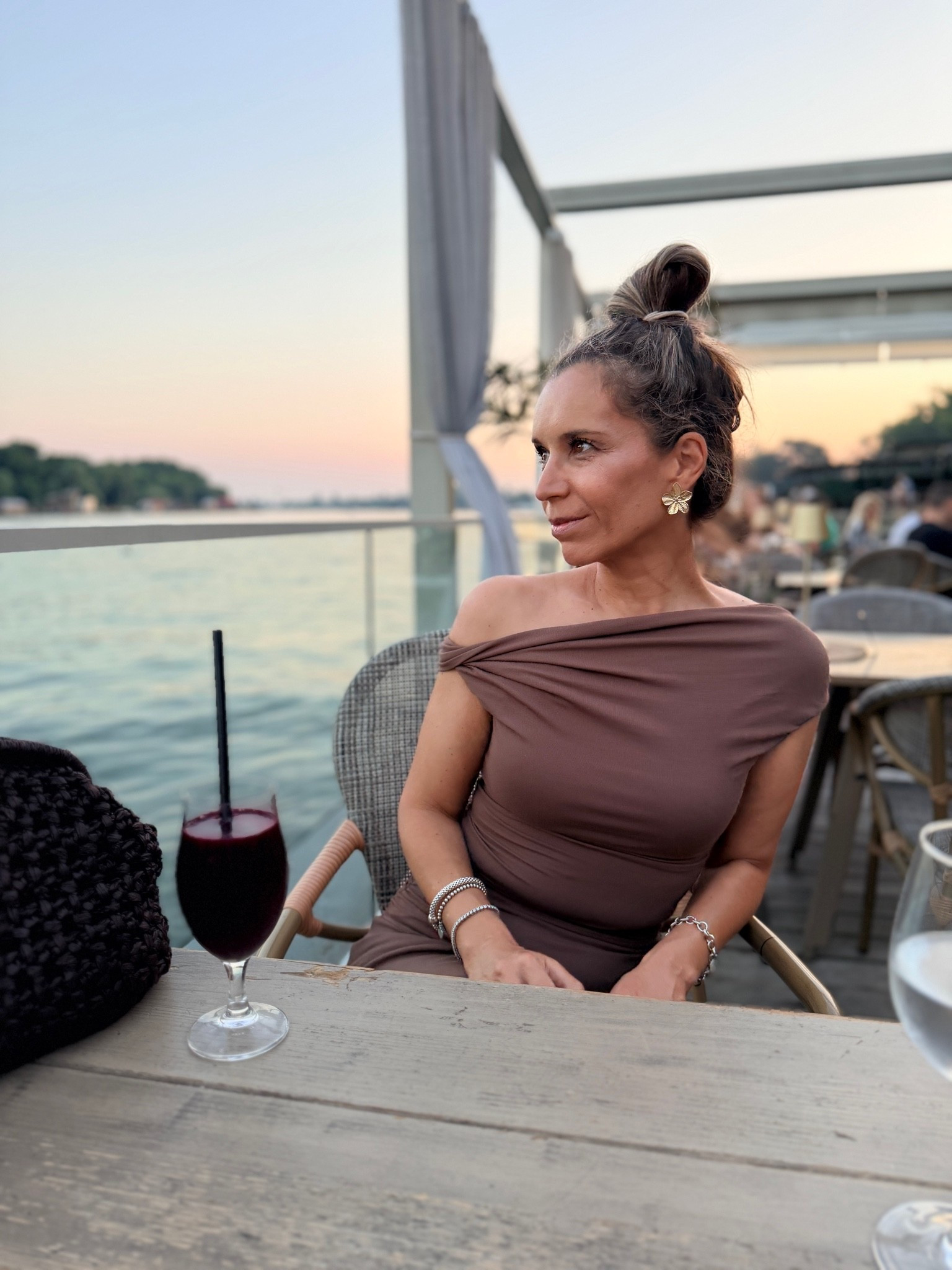 Brown off the shoulder top with built in bra true to size 
Brown skirt true to size
Wearing sz s
I’m 5’5” 122 lbs 
Use code VESNA20

#LTKgrwm #LTKootd #LTKOver40