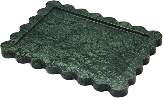 Genuine Indian Green Scalloped Marble Tray, Real Natural Marble Stone Trays, Luxury Decorative Tr... | Amazon (US)